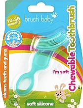 Silicone Chewable Toothbrush, 10-36 months, turquoise - Brush-Baby Chewable Toothbrush — photo N1