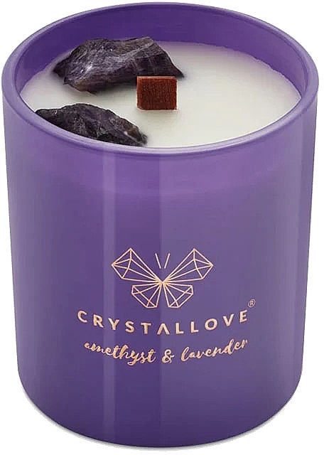 Amethyst & Lavender Soy Candle - Crystallove Soy Candle With Amethyst And Lavender — photo N2