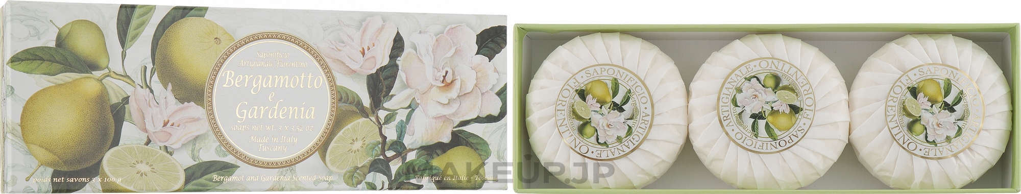 Natural Soap Set "Bergamot and Gardenia" - Saponificio Artigianale Fiorentino Bergamot & Gardenia — photo 3 x 100 g