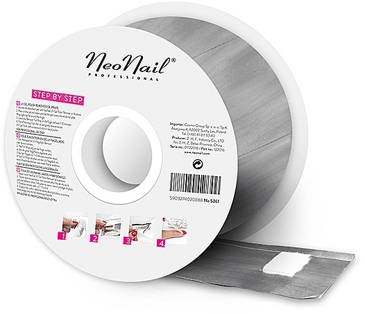 Hybrid Polish Remover Foil - NeoNail Professional Nail Foil Wraps In Roll — photo N1