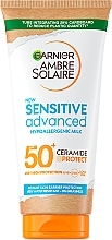 Fragrances, Perfumes, Cosmetics Sunscreen Body Milk for Sensitive Skin - Garnier Ambre Solaire Sensitive Advanced SPF 50+