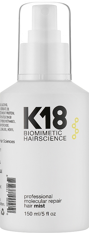 Hair Mist - K18 Hair Biomimetic Hairscience Professional Molecular Repair Hair Mist — photo N1