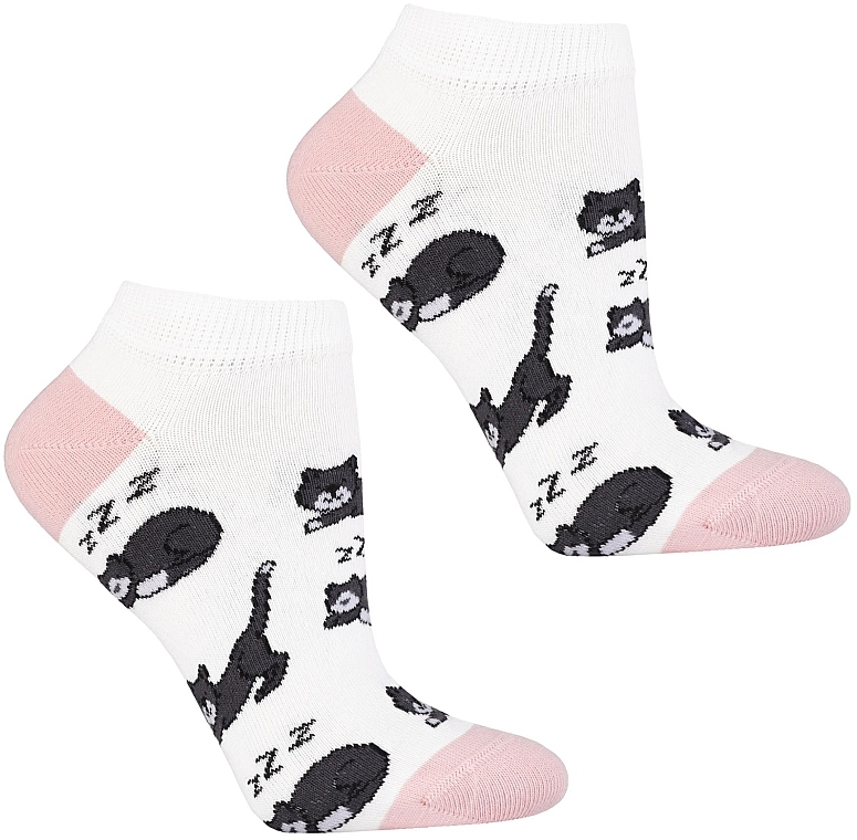 Women's Short Socks, CSD170-156, White Cat - Moraj — photo N1