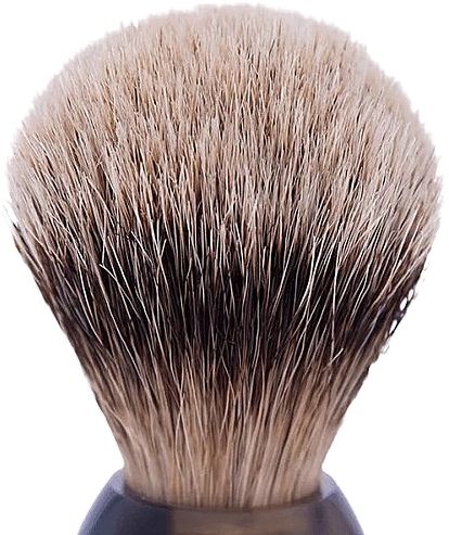 Shaving Brush, size 12 - Plisson Horn & High Mountain White Shaving Brush — photo N2