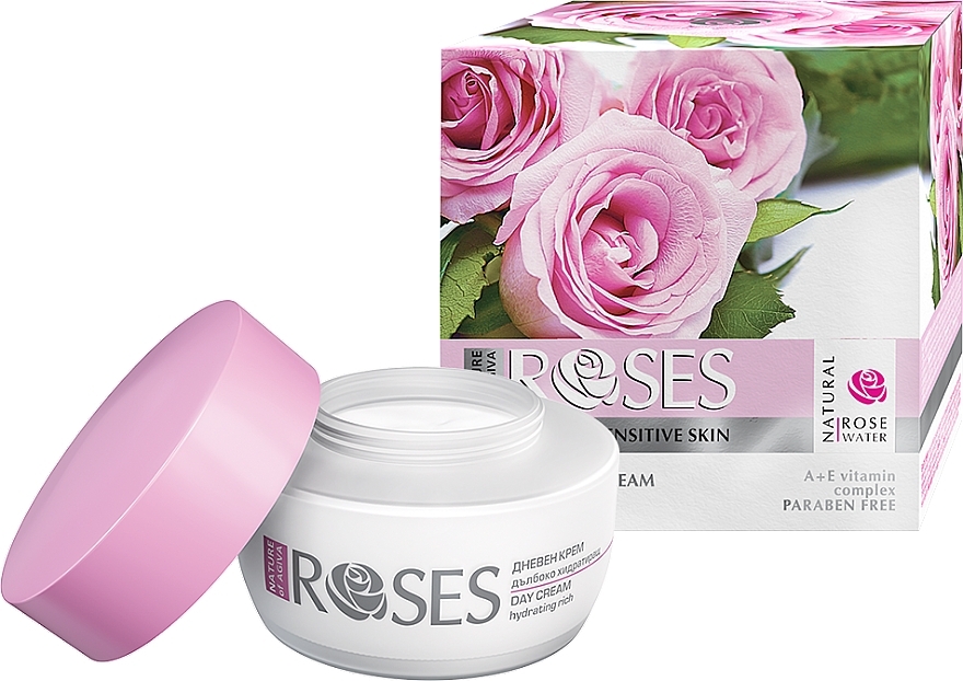 Day Face Cream for Dry Skin - Nature of Agiva Roses Moisturizing Day Cream — photo N1