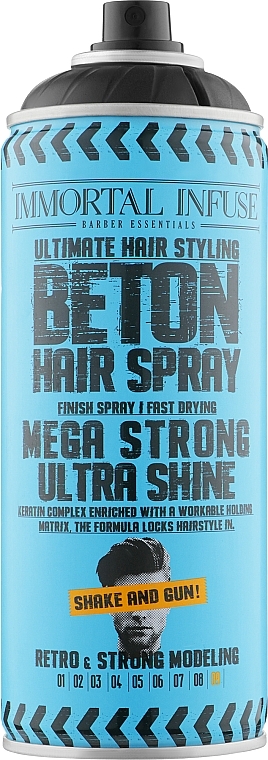 Hair Styling Spray 'Mega Strong and Ultra Shiny' - Immortal Infuse Beton Hair Spray Mega Strong Ultra Shine — photo N1