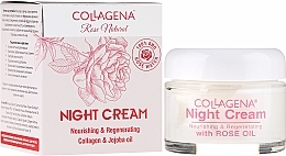 Fragrances, Perfumes, Cosmetics Repairing Night Cream with Collagen & Jojoba Oil - Collagena Rose Natural Night Cream