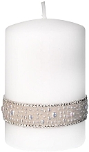 Fragrances, Perfumes, Cosmetics Decorative Candle, white, 7x14 cm - Artman Crystal Pearl