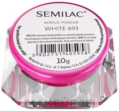 Nail Acrilyc Powder - Semilac Acrylic Powder — photo 693 - White