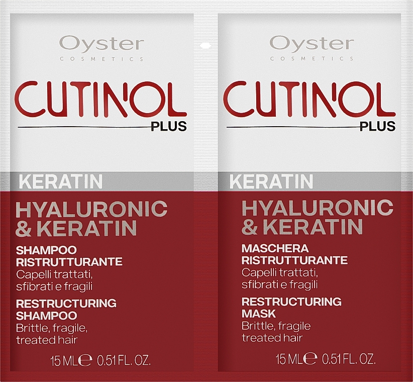 Hair Sample Set - Oyster Cosmetics Cutinol Plus Keratin (oil/15ml + sh/15ml) (2x15ml) — photo N1