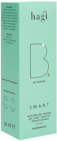 Natural 5% Niacinamide Serum for Oily & Acne-Prone Skin - Hagi Cosmetics Smart B Face Serum With Niacinamide And Salicylic Acid — photo N2