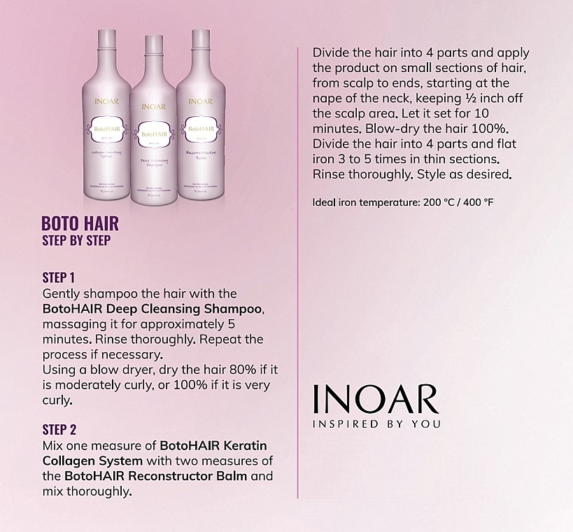 Hair Botox - Inoar BotoHair (shmp/1000ml + botox/1000ml + balm/1000ml) — photo N2