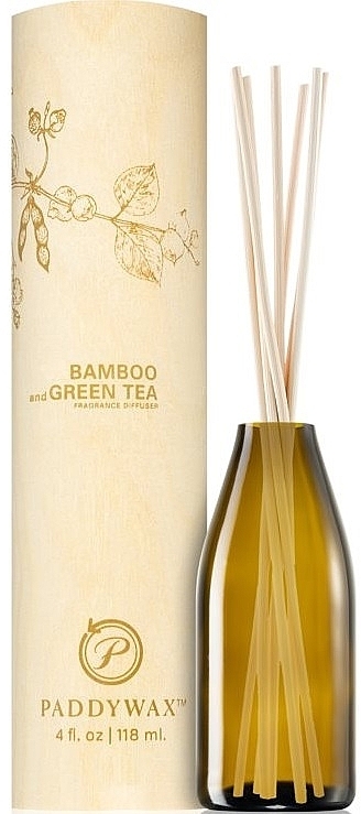 Reed Diffuser 'Bamboo & Green Tea' - Paddywax Eco Green Diffuser Bamboo & Green Tea — photo N1
