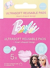 Fragrances, Perfumes, Cosmetics Makeup Remover Pads, reusable, 5 pcs, pink - Glov Barbie Collection Ultrasoft Reusable Heart Pads