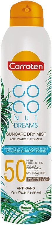 Sunscreen Body Mist - Carroten Coconut Dreams Suncare Dry Mist Spray SPF50 — photo N1