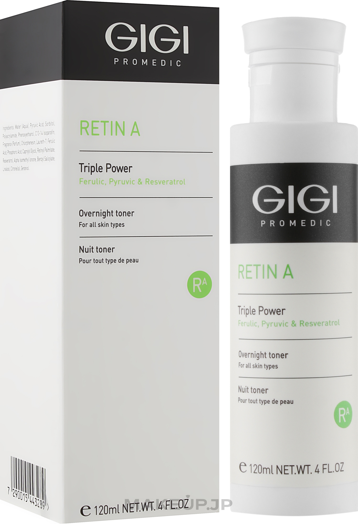 Active Renewing Retinol Facial Toner - Gigi Retin A Overnight Toner — photo 120 ml