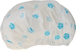 Fragrances, Perfumes, Cosmetics Shower Cap, 9298, white & dark blue flowers - Donegal Shower Cap