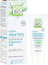 Fragrances, Perfumes, Cosmetics Face Cream - So'Bio Etic Hydra AloeVera 24-h Rich Moisturising Day Cream