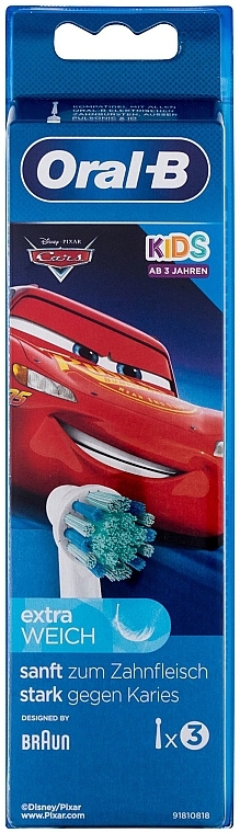 Kids Toothbrush Head 'Cars' - Oral-B Refills 3 Pack — photo N1