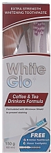 Fragrances, Perfumes, Cosmetics Coffee & Tea Drinkers Set, white-crimson toothbrush - White Glo Coffee & Tea Drinkers Formula Whitening Toothpaste (toothpaste/100ml + toothbrush)