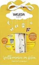 Fragrances, Perfumes, Cosmetics Set - Weleda Calendula Babypflege Geschenkset mit Mulltuch (b/cr/75ml + b/oil/200ml + cotton/1pcs)