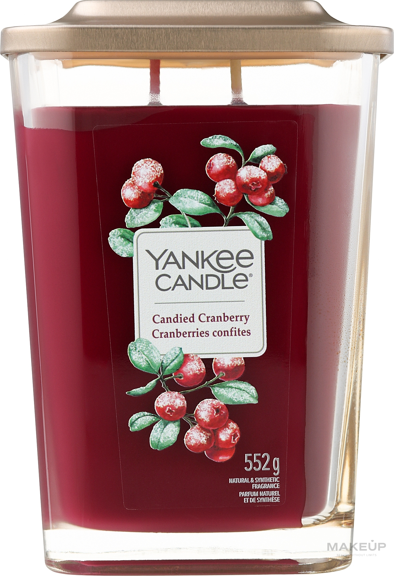 Scented Candle in Glass, two wicks - Yankee Candle Elevation Candied Cranberry — photo 552 g