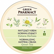 Matte Face Cream "Green Tea" - Green Pharmacy Normalizing Matting Cream — photo N2