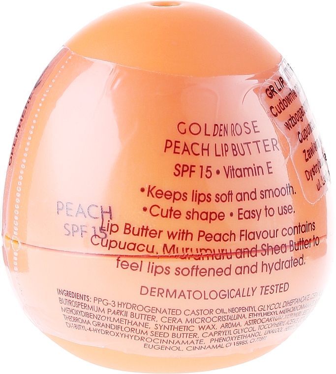 Lip Butter, Peach - Golden Rose Lip Butter SPF15 Peach — photo N1