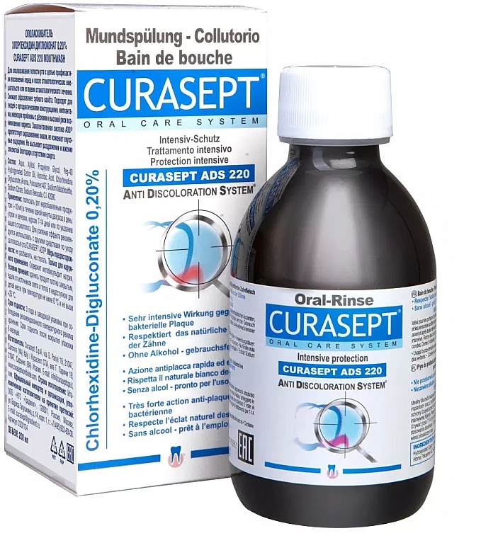 Chlorhexidine 0.20% Mouthwash - Curaprox Curasept ADS 220 Intensive Protection — photo N1