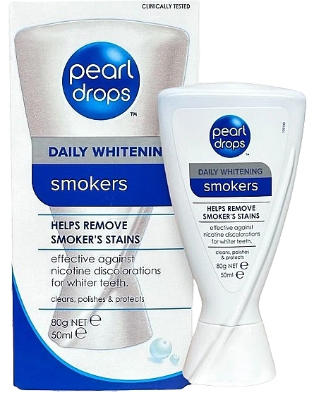 Whitening Toothpaste for Smokers - Pearl Drops Smokers Stain Removing Daily Whitening Teeth Polish Paste — photo N1