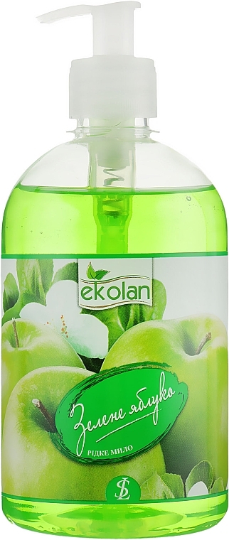 Green Apple Liquid Soap, with dispenser - EkoLan — photo N1