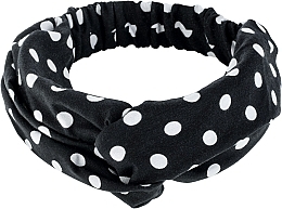 Fragrances, Perfumes, Cosmetics Headband, Knit Cross, dotted white-black, "Knit Twist" - MAKEUP Hair Accessories