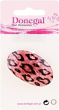 Fragrances, Perfumes, Cosmetics Elastic Hair Band, 5375, pink with leopard rosettes - Donegal