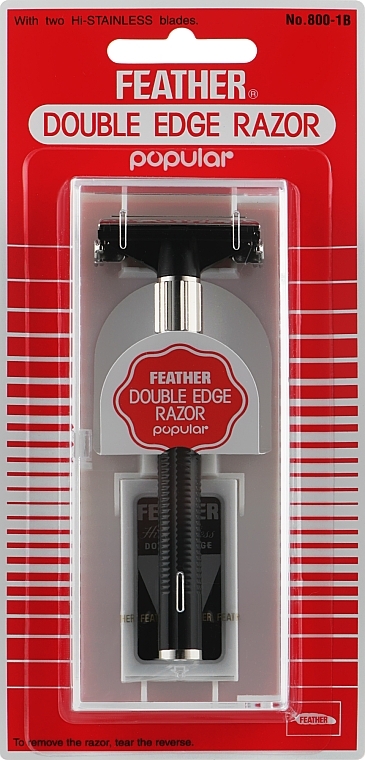 T-Shaped Razor "Popular" - Feather Double Edge Razor — photo N1