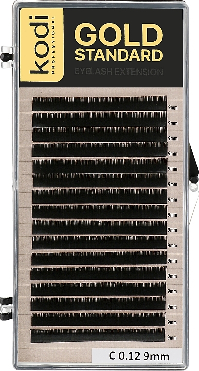Gold Standard C 0.12 False Eyelashes (16 rows: 9 mm) - Kodi Professional — photo N1