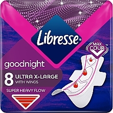 Sanitary Pads, 8 pcs - Libresse Ultra Thin Goodnight Extra Soft — photo N1