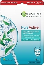 Facial Sheet Mask - Garnier Skin Naturals Pure Active Anti-Impeffection Sheet Mask — photo N1