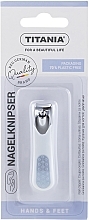 Chrome Nail Clipper, small, light blue - Titania — photo N1