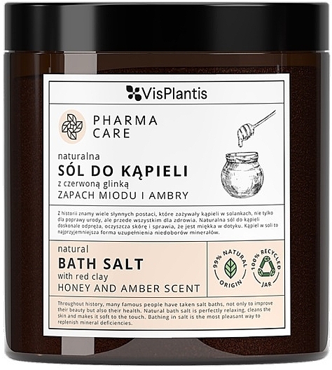 Bath Salt with White Clay 'Honey & Amber' - Vis Plantis Pharma Care Bath Salt Honey And Amber — photo N1