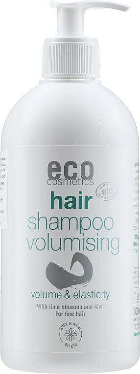 Linden Blossom & Kiwi Volume Shampoo with Dispenser - Eco Cosmetics Hair Shampoo Volumising Volume & Elasticity — photo N1