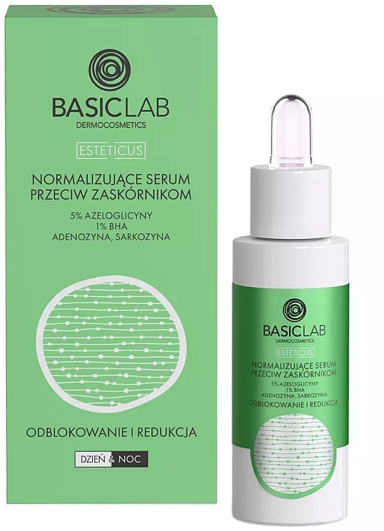 Anti-Blackhead Normalizing Serum with 5% Azeloglycine & 1% BHA - BasicLab Dermocosmetics Esteticus — photo N1