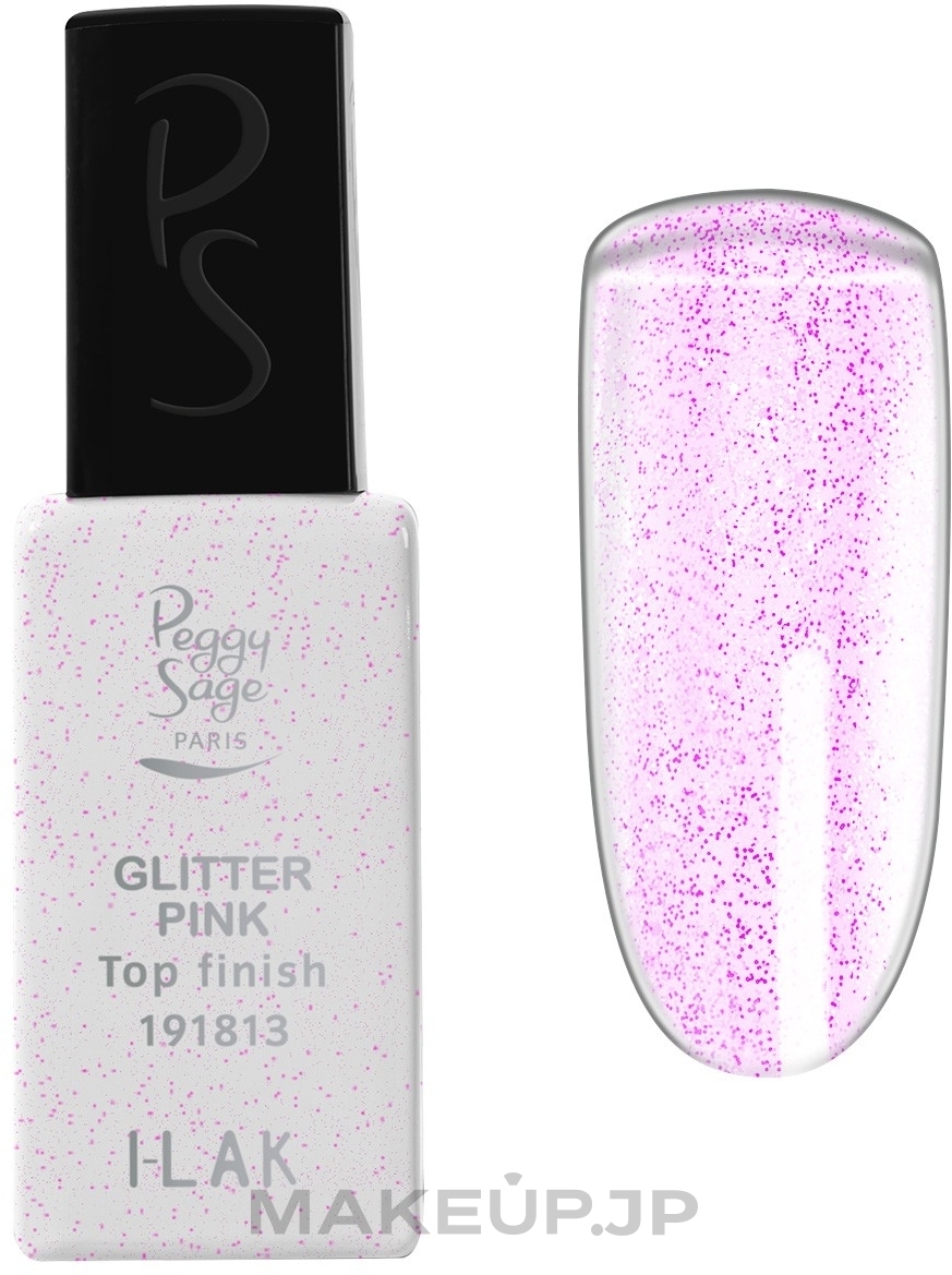 Nail Top Coat - Peggy Sage Top Finish Glitter Pink I-Lak — photo 11 ml