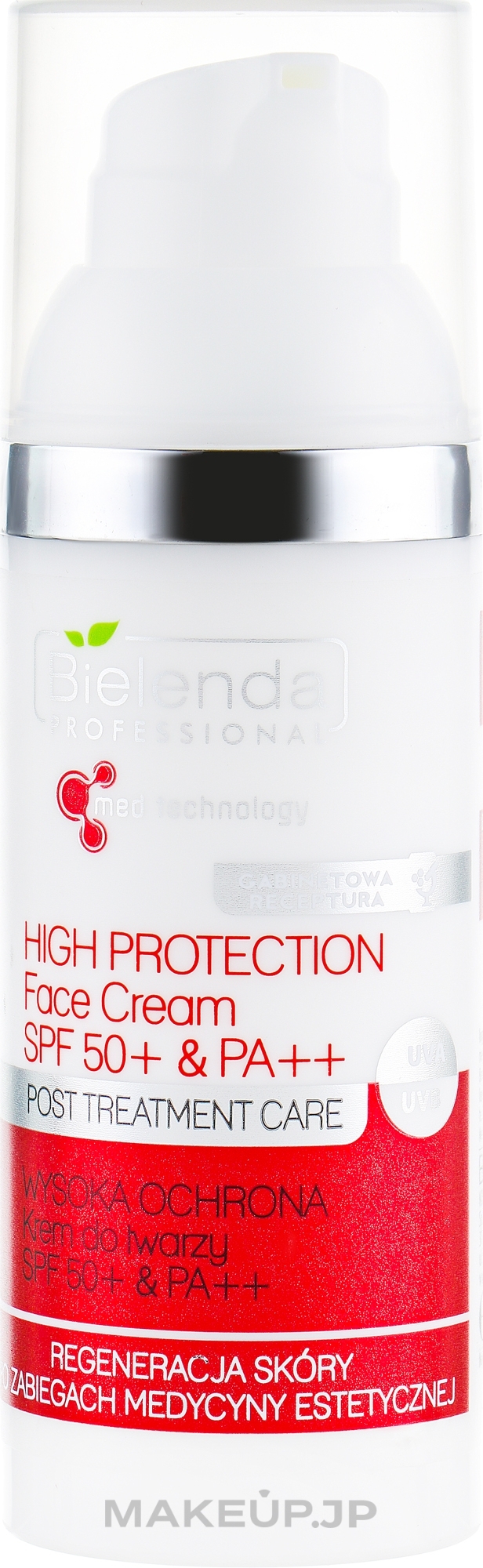 Face Cream SPF 50+ & PA++ - Bielenda Professional Post Treatment Care High Protection Face Cream SPF 50+ & PA++ — photo 50 ml