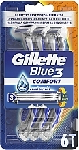 Fragrances, Perfumes, Cosmetics Disposable Shaving Razor Set, 6 pcs - Gillette Blue3 Comfort