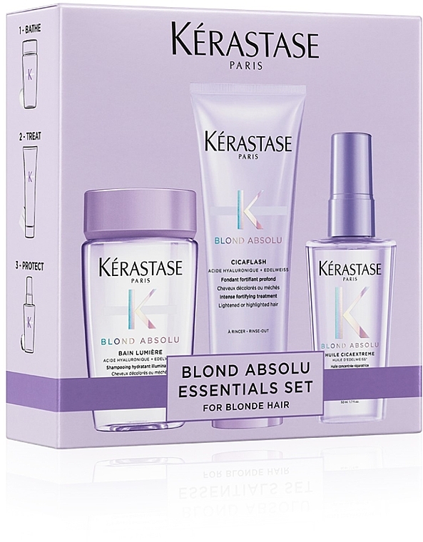 Hair Care Set - Kerastase Blond Absolu Discovery Set Holiday (shm/80ml + cond/75ml + oil/50ml) — photo N1