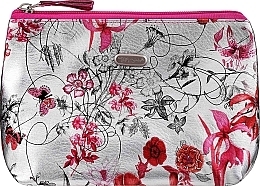 Makeup Bag "Silver Meadow", 94309, pink with flowers - Top Choice — photo N1