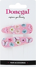 Fragrances, Perfumes, Cosmetics Hair Clip, 2 pcs, floral print - Donegal FA-5624