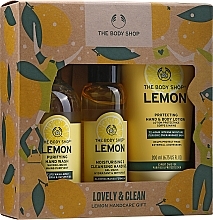 Fragrances, Perfumes, Cosmetics Set - The Body Shop Lemon Hand Care Gift (lot/200ml + soap/250ml + h/gel/200ml)