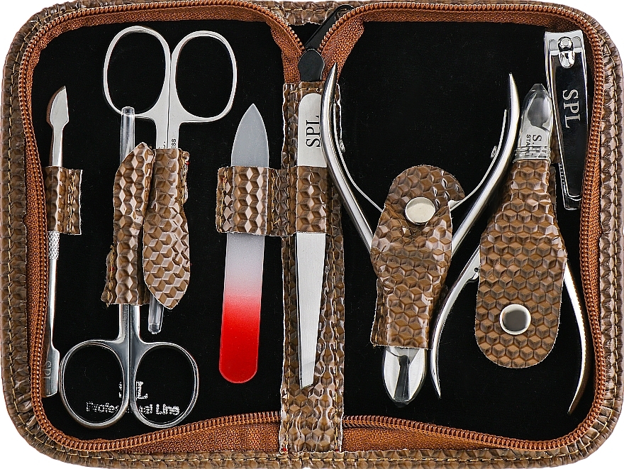 Manicure Set, 8 tools, brown lacquer, 77203G - SPL — photo N3