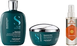 Fragrances, Perfumes, Cosmetics Set - AlfaParf Semi Di Lino Reconstruction Fiber & Color Care (shm/250ml + mask/200ml + oil/120ml)